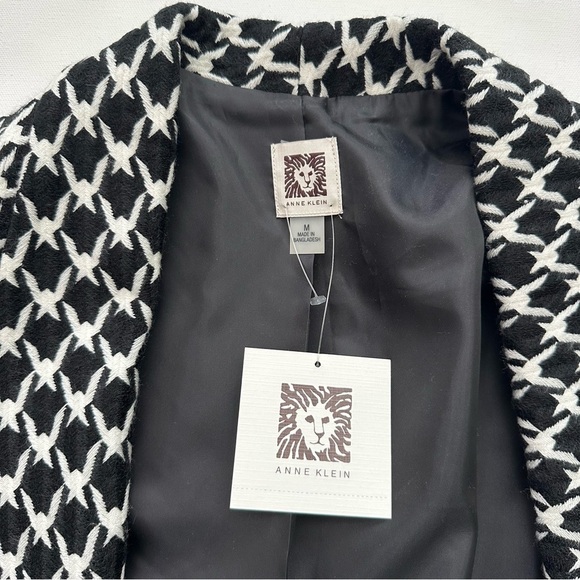 Anne Klein 3/4 Sleeve Houndstooth Blazer Size M Women - Picture 9 of 17